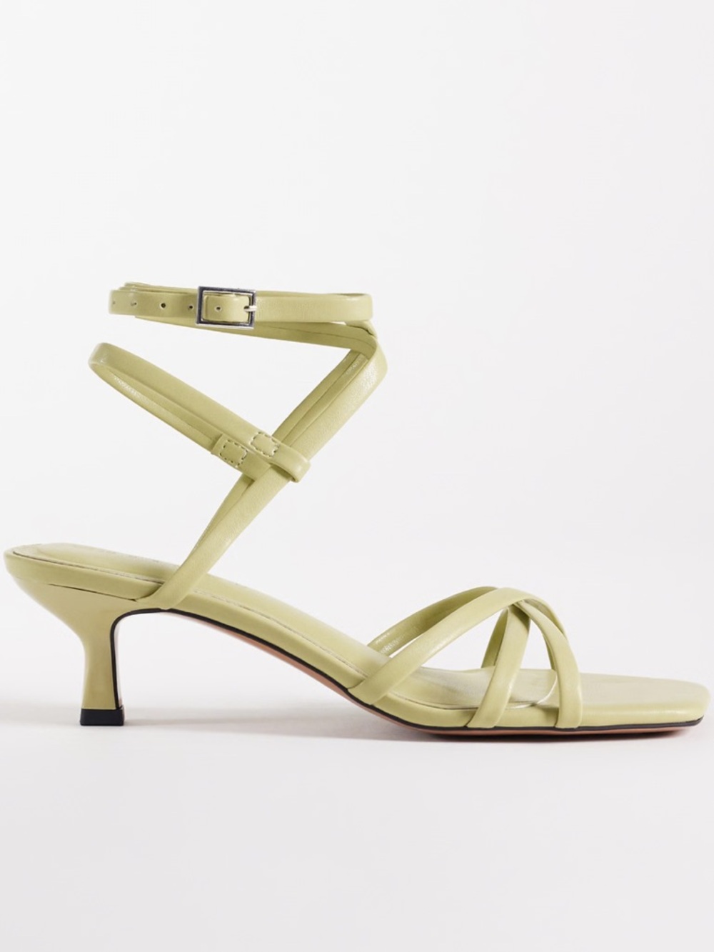 NWT ASOS DESIGN Haze strappy kitten heel sandals in sage